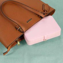 Reise-Schmuck-Organizer, kompakte Box in Lederoptik