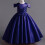 Vestido de princesa azul rey para niñas, talla 4-6 2