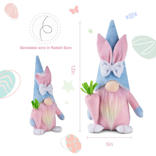 Easter Gnome Decoration Plush Bunny 1 PC 1
