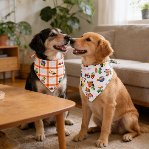 Easter Dog Bandana Reversible Bunny Carrot Pattern 1 Piece 2