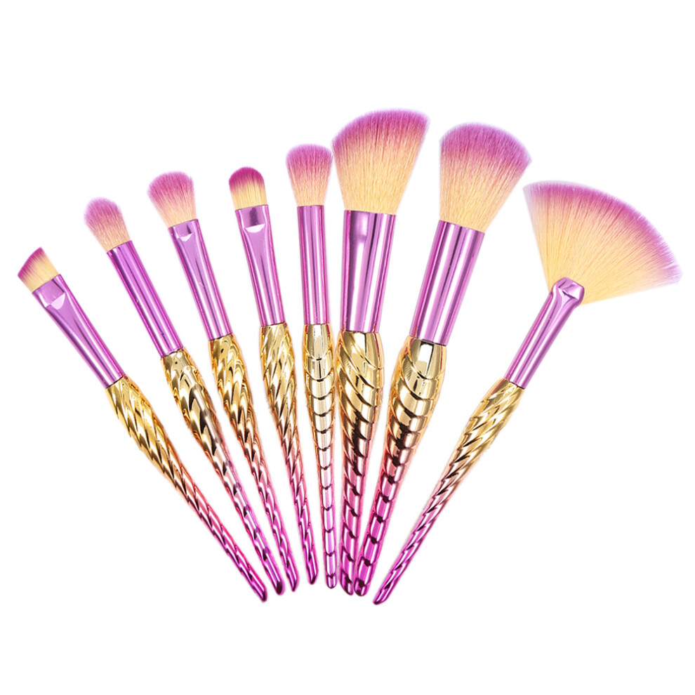 Mermaid Shape Makeup Brushes Set High Quality Nylon Hair Ultra-Soft Bristles Non-Shedding Multi-color Gradient3D Fish Scale Design Easy to Stick