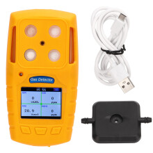Zeer gevoelige en nauwkeurige gasdetector met oplaadbaar LCD-display, 4-in-1 multigasmonitor met vier alarmmethoden en clipbevestiging.