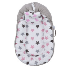Infant Lounger Cover With Ergonomic Support Features Breathable Fabric Baby Seat Thick Cotton Bumper Double Sided Fabric Star Pattern Includes Pillow