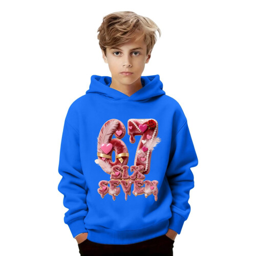 Kids Hooded Sweatshirt Graphic Print Casual Pullover with 2