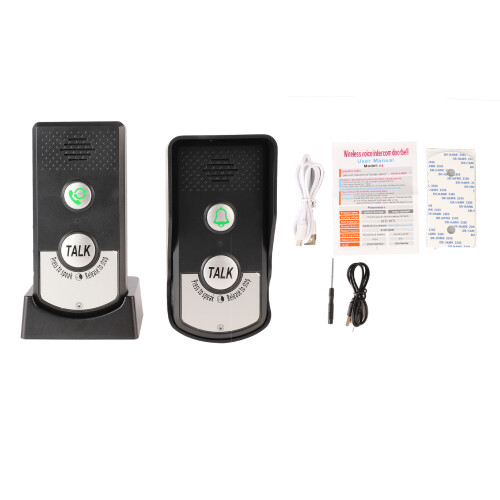 Rechargeable Battery Intercom Unit Two Way Voice System Long Range Smart Home Security Device Waterproof Outdoor Indoor Use Easy Setup