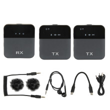 Reverb Function Microphone Wireless Lavalier Crystal-Clear Audio Full Compatibility Long Battery Life Noise Cancellation Plug-Play Design2.4GHz