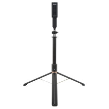 Chargeable Remote Shutter Tripod For Smartphone Foldable Legs Retractable Aluminum Alloy Pole With Ergonomic Handle360Degree Rotating Clip For