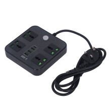 Compact Power Strip With USB Ports Universal Socket For European Travel And International Users On Off Switch Long Cord Overload Protection Child