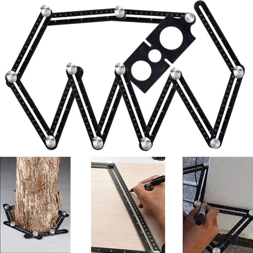 Angle Measuring Tool Multi Angle Measuring Ruler High Quality Aluminum Alloy Universal Opening Locator Powerful Function Easy Adjustment For Tiling