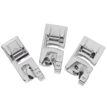 Hemming Foot Kit for Sewing Machines, Narrow Rolled Hem Presser Feet with Stainless Steel Durability and Snap-On Fit for Low Shank Machines (3PCS)