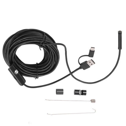 Flexible Cable Snake Inspection Camera USB HD Industrial Endoscope Camera with Adjustable LED Lights Full Screen Software Versatile Use for