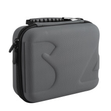 Étui de transport compact pour stabilisateur de cardan de smartphone. Rangement facile sans retirer le stabilisateur. Poche en filet zippée et