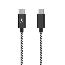 Kabel Skin USB-C na USB-C 2.1A, 2m - czarno-biały