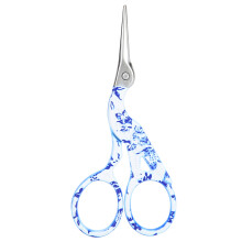 DIY Embroidery Scissors, Sharp Pointed Tip Shears with Ergonomic Design, Anti-Rust Stainless Steel Blades, Vintage Crane Pattern for Sewing