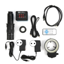 Iluminador de anillo LED compatible con microscopio USB con brillo ajustable y control variable, iluminación sin sombras para inspección de