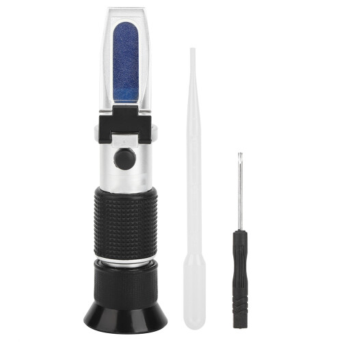 Refractometer With Automatic Temperature Compensation And Ergonomic Rubber Handle Precise Brix Measurement From0To50%