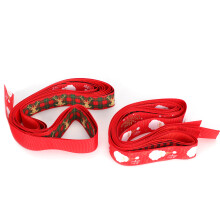 Wired Ribbon Christmas Tree Ribbon Red Grosgrain Ribbon With Festive Prints Versatile Ribbon For Gift Wrapping Garland DIY Crafts Home Decorations