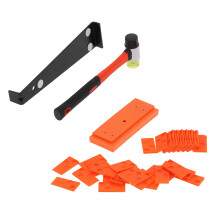 Complete Wood Flooring Tools Set With Reinforced Rubber Mallet Heavy Duty Pull Bar Tapping Block And Spacers Enhanced Strength Non-Slip Design
