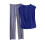 Γυναικείο άνετο, άνετο, μονόχρωμο τοπ με στρογγυλή λαιμόκοψη και καρό παντελόνι, 4