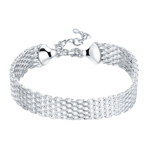 Justerbart flätat silverarmband för kvinnor 1
