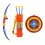 Conjunto de brinquedo de arco e flecha infantil com arco e flecha LED que brilham no escuro, flechas com ventosa, alvo e aljava. Ideal para brincar 1