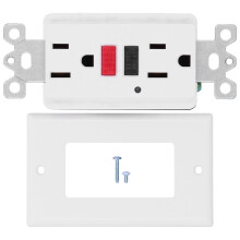 Polycarbonate GFCI Wall Plate With Indicator Light, Decorator Outlet Cover Fade And Dust Resistant Gloss Finish Standard Size Easy Install Screws