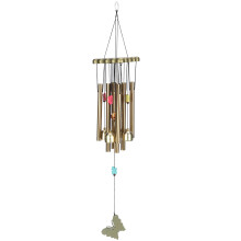 Wind Catcher Wind Chime With Durable Craftsmanship Outdoor Indoor Use8Tube4Bell Wood Aluminum Design Soothing Sound For Garden Decor