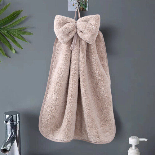 Hand Towel Fleece Soft Absorbent 1-Pack Beige 1