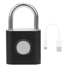 Nabíjateľný USB zámok s odtlačkom prsta, biometrický bezkľúčový zámok s odtlačkom prsta, vodotesný, IP65, inteligentný a odolný, s