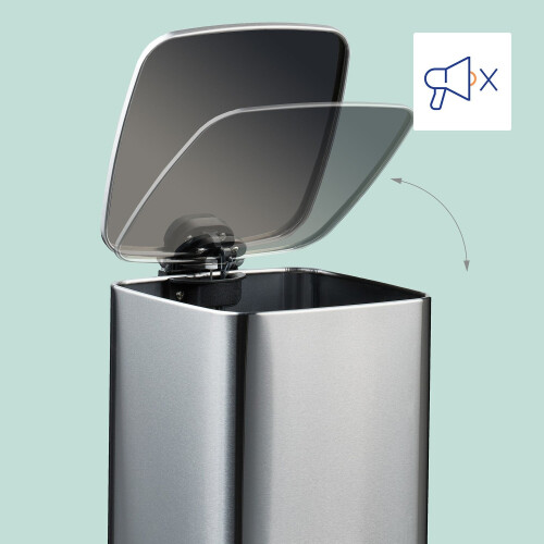 Square Pedal Bin 8L with Soft-Close Lid