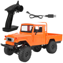 Vehicul RC Off Road cu telecomandă de 2,4 GHz, 4WD Rock Crawler cu lumini LED, amortizoare, baterii reîncărcabile, sistem de acționare stabil