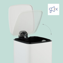 Quadratischer Treteimer 8L mit Soft-Close-Deckel und Müllbeutel