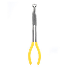 Extra Long Steel Pliers Set Curved Nose45Degree Bent Nose O-shape Tip Rust Resistant Ergonomic Handle for Vehicle Repair Maintenance Tools