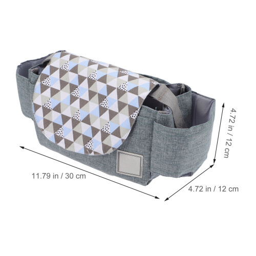3Pcs Grey Hanging Diaper Bag Tote Stroller Accessories Organizer 1