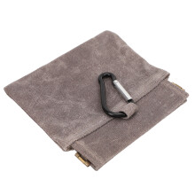Grey Canvas Dog Treat Pouch, 12.5x12cm, Portable Pet Snack Bag