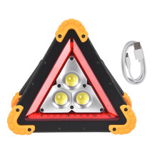 Triangle de signalisation d'urgence à LED multifonctions comprenant une lampe torche anti-moustiques et un chargeur de batterie, idéal pour les