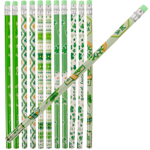48Pièces Crayons Finition Soignée Pour Enfants Thème Saint Patrick 1