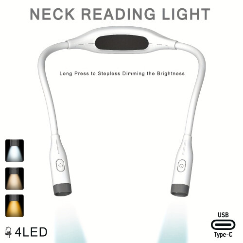 Φως ανάγνωσης λαιμού LED, επαναφορτιζόμενο USB, 3 χρώματα, ρυθμιζόμενη ένταση, 1