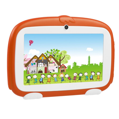 Dual Camera System Kids Tablet with Case Eye Protection Screen WiFi Enabled Android Operating System for Early Childhood Development (Orange) 2