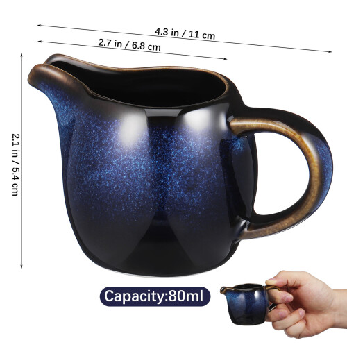 3Pièces Petit Céramique Bleu Multifonction Pour Café Crème 2