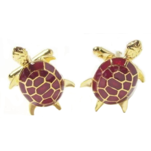 Turtle Cufflinks Red & Gold