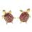 Turtle Cufflinks Red & Gold 1