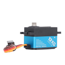Servo RC numérique en métal de 12 kg, bras en aluminium 25T, étanche, bleu