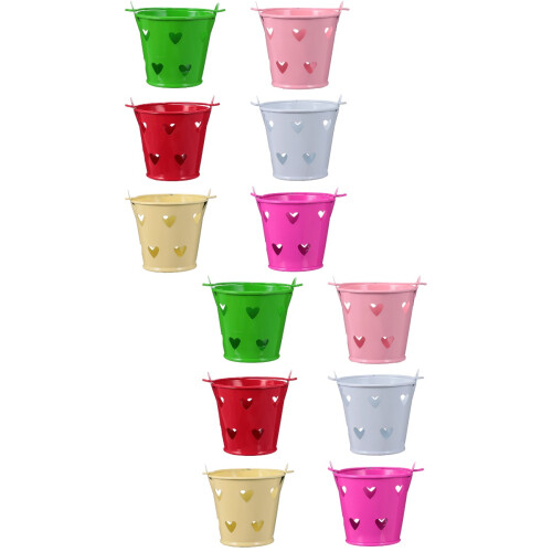 24Pcs Decorative Mini Tinplate Candy Buckets for Party Storage