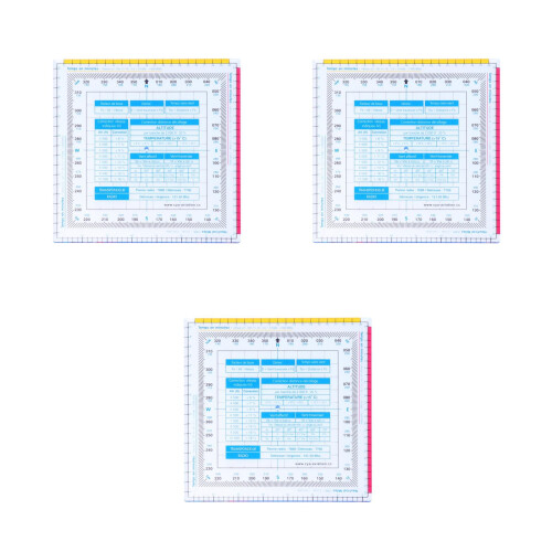 3Pcs Multi Plastic Flying Ruler Set for School Stationery