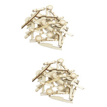 60Pcs Wooden Set Safe Material for Kids Activities