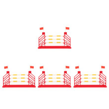 4Pcs Red Plastic Toddler Playset Horse Stable Fence Toy for Kids DIY