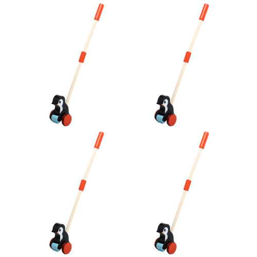 4Pcs Cartoon Toddler Walker Black Hands-on Learning Push and Pull Toy