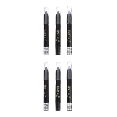 6Pcs Black Glitter Eyeshadow Makeup Pens Waterproof Smooth Texture