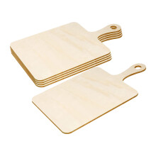 20Pcs Small Beige Wood Craft Cutting Boards with Handle for DIY Decor